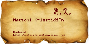 Mattoni Krisztián névjegykártya